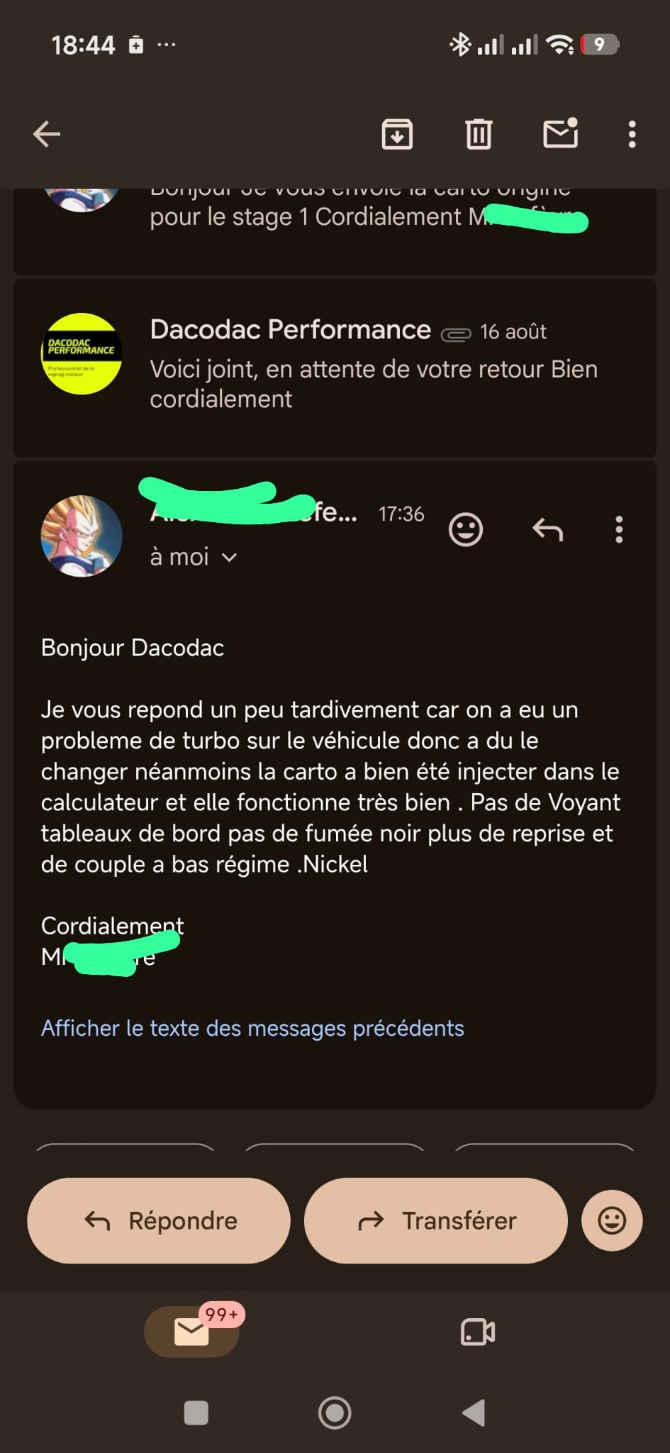 Avis client — Stage 1, carto injectée, plus de couple à bas régime
