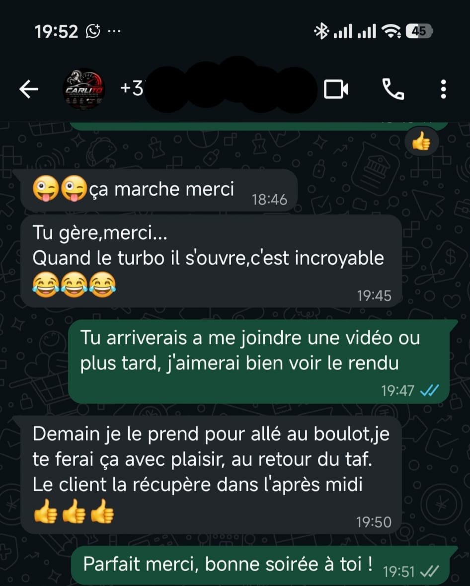 Avis client sur WhatsApp